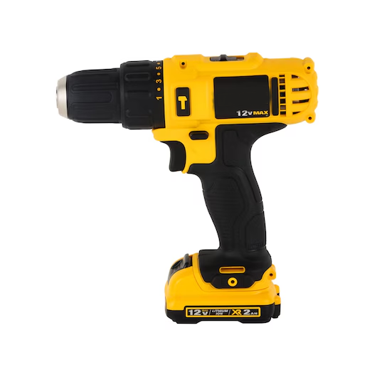 12V MAX Li-Ion 3/8" (10 mm) Cordless Drill/Driver with Impact Function, Charger (Dual Voltage), and Two 1.3Ah Batteries